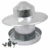 Galvanised Small Poultry Feeder With Hat