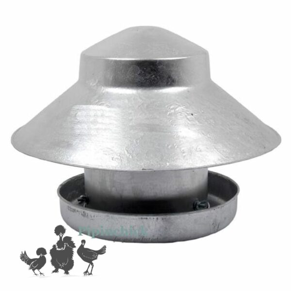 Galvanised Large Poultry Feeder With Hat