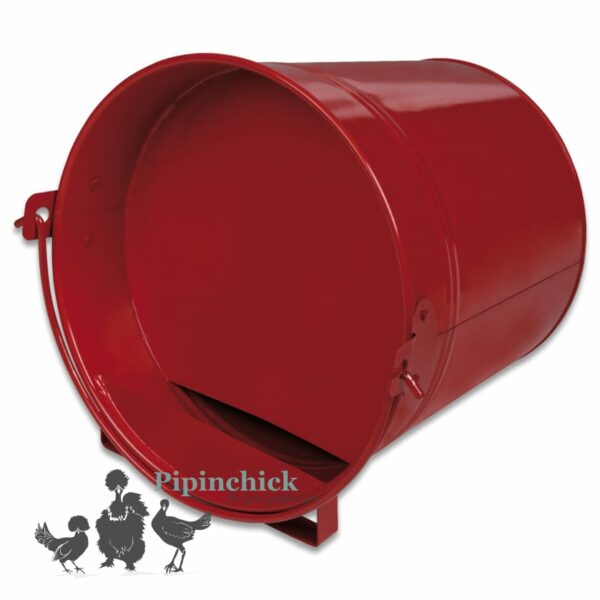 Galvanised 4ltr Red Bucket Poultry Drinker