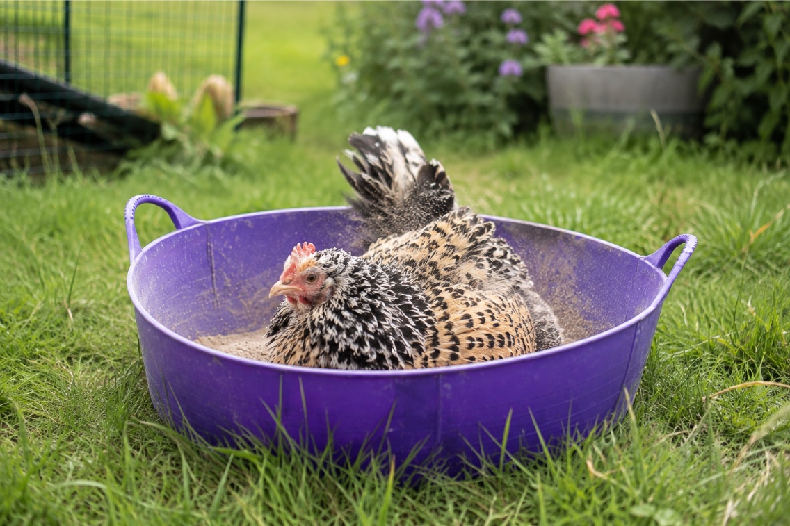 chicken dust bath